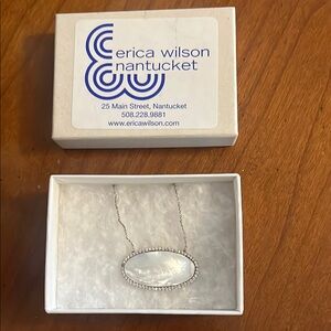 Wilson Silver Necklace with White Oval Pendant